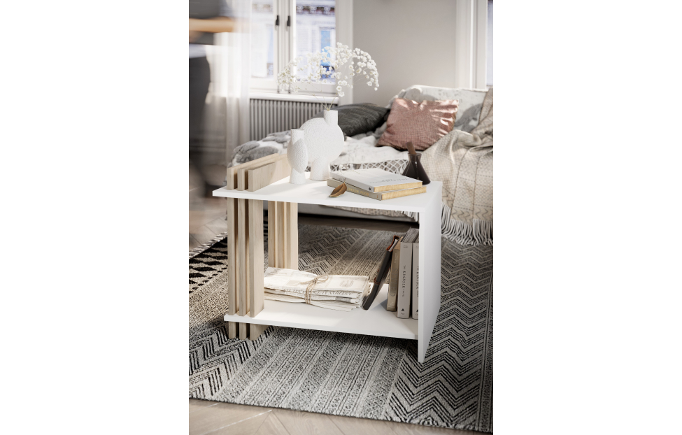 Журнальные столы - изображение №4 "Стол журнальный Троя Белый, Гикори Рокфорд"  на www.Angstrem-mebel.ru